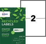 Avery QuickPEEL Recycled Labels - Adhésif permanent - blanc naturel - 143.5 x 199.6 mm 200 étiquette(s) (100 feuille(s) x 2 étiquettes adresses