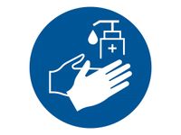 Pickup - Adhésif "désinfection des mains requise" - 10 x 10 cm