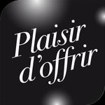 Logistipack - Etiquette cadeaux Plaisir d'offrir noir - 33 mm