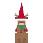 Clairefontaine Eurowrap - 3 Boîtes cadeau carrées - 15,5 x 12 cm - finition peluche rennes