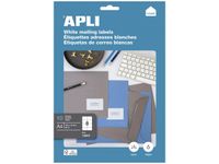 Apli Agipa - 80 Étiquettes adhésives blanches multi-usages - 105 x 74 mm - coins droits - réf 12921