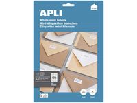 Apli Agipa - 650 Étiquettes adhésives blanches multi-usages - 38 x 21,2 mm - coins droits - réf 12926