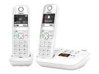 Gigaset AS690A Duo - téléphone sans fil + combiné supplémentaire - avec répondeur - blanc