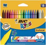 BIC Kids Plastidecor - 18 Craies de coloriage à la cire - couleurs vives