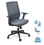 Fauteuil de bureau MAX - accoudoirs réglables - gris