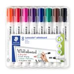 STAEDTLER LUMOCOLOR 351 - Pack de 8 marqueurs effaçables - pointe ogive - couleurs assorties