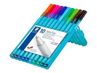 STAEDTLER triplus Gel 462 - Pack de 10 rollers - pointe conique - couleurs assorties
