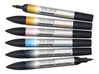 ProMarker Watercolour - 6 Marqueurs double pointe - tons ciel