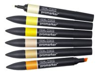 ProMarker - 6 Marqueurs double pointe - tons jaunes