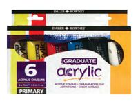 Daler-Rowney Graduate - Peinture acrylique - pack de 6 - 75 ml