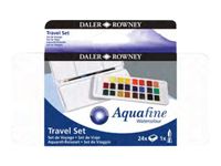 Daler-Rowney Aquafine - Peinture extra fine 24 demi-godets - couleurs assorties (set de voyage)
