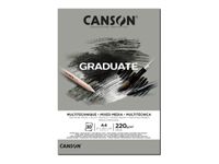 Canson Graduate Mix Media - Bloc dessin - 30 feuilles - A4 - 220 gr - gris