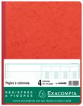 Exacompta - Piqûre comptable - 4 colonnes par page - 32 x 25 cm - 80 pages - rouge