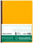 Exacompta - Piqûre comptable - 6 colonnes par page - 32 x 25 cm - 80 pages - jaune