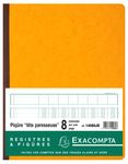 Exacompta - Piqûre à tête paresseuse - 8 colonnes sur 1 page - 32 x 25 cm - 80 pages - jaune