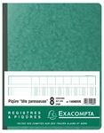 Exacompta - Piqûre à tête paresseuse - 8 colonnes sur 1 page - 32 x 25 cm - 80 pages - vert