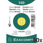 Exacompta - 40 Packs de 100 Fiches Bristol - A7 - lignées - non perforées - jaune