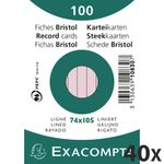 Exacompta - 40 Packs de 100 Fiches Bristol - A7 - lignées - non perforées - rose