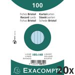 Exacompta - 20 Packs de 100 Fiches Bristol - 10,5 x 14,8 cm - lignées - non perforées - bleu