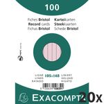Exacompta - 20 Packs de 100 Fiches Bristol - 10,5 x 14,8 cm - lignées - non perforées - rose