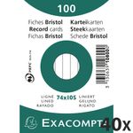 Exacompta - 40 Packs de 100 Fiches Bristol - A7 - lignées - non perforées - blanc