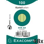 Exacompta - 40 Packs de 100 Fiches Bristol - 5,5 x 7,4 cm - lignées - non perforées - vert