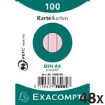 Exacompta - 40 Packs de 100 Fiches Bristol - 5,5 x 7,4 cm - lignées - non perforées - rose