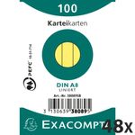 Exacompta - 40 Packs de 100 Fiches Bristol - 5,5 x 7,4 cm - lignées - non perforées - jaune