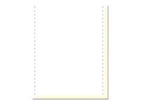 Exacompta - Papier listing blanc/jaune - 1000 feuilles 240 mm x 12" - bandes Caroll détachables - 2 plis
