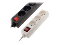 zenitech - Multiprise 3 prises avec interrupteur - blanc - 1m