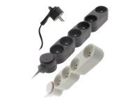 zenitech - Multiprise 3 prises avec interrupteur - argent - 1m50