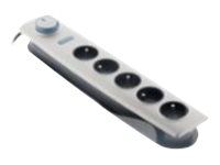 otio - Multiprise parafoudre 5 prises avec interrupteur - argent