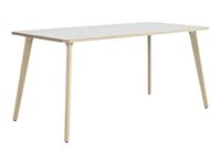 Bureau ARTEFACT - L120 cm - pieds frêne - plateau blanc