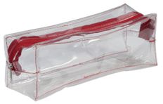 Estuche rectangular School transparente "Especial Examen" - 1 compartimento - rojo - Carpentras