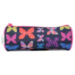 Trousse ronde Phileas Papillons - 1 compartiment - violet - Bagtrotter