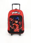 Sac à dos à roulettes Miraculous - 2 compartiments - noir et rouge - Bagtrotter