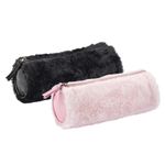 Trousse ronde Teddy - 1 compartiment - disponible en 2 couleurs - Viquel