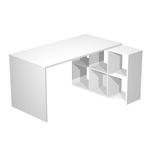 Bureau avec module 6 cases - 140 cm - blanc