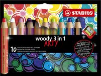 STABILO Woody Arty - 10 Crayons de couleur avec taille-crayon