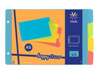 Viquel Happy Fluo - Intercalaire 4 positions - pour fiches Bristol 14,5 x 22,5 cm
