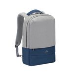 RIVACASE Prater - Sac à dos connecté pour ordinateur portable 15,6" - gris/bleu nuit