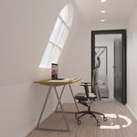 EasyHome - Bureau télétravail LV9 110 cm - noyer - pieds gris métallisé