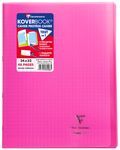Clairefontaine Koverbook - Cahier polypro 24 x 32 cm - 48 pages - grands carreaux (Seyes) - rose