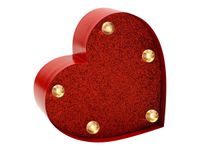 Legami - Mini lampe décorative - lumière blanche chaude - cœur rouge à paillettes