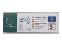 Exacompta - 5 Porte-noms double face - pour 210 x 75 mm