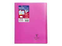 Clairefontaine Koverbook - Cahier polypro 24 x 32 cm - 48 pages - grands carreaux (Seyes) - rose