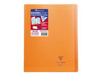 Clairefontaine Koverbook - Cahier polypro 24 x 32 cm - 48 pages - grands carreaux (Seyes) - orange