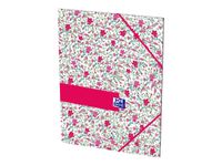 Oxford - Chemise à rabats - A4 - pour 200 feuilles - motif fleurs
