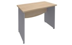 Bureau droit DUAL - L80 - Pieds Alu - plateau imitation Chêne clair