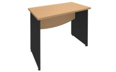 Bureau droit DUAL - L80 - Pieds Anthracite - plateau imitation Hêtre